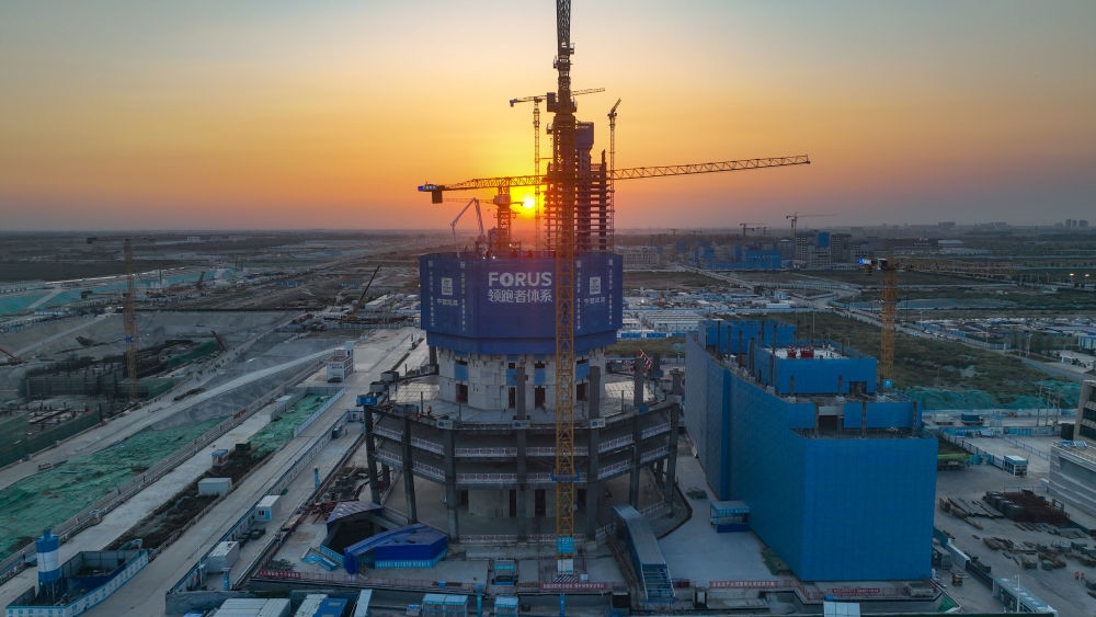 在雄安新區(qū)啟動區(qū)拍攝的中國中化大廈項(xiàng)目（9月21日攝，無人機(jī)照片）。新華社記者 張鋮 攝