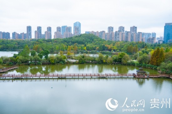 秋日時節(jié)，觀山湖公園景色美不勝收。人民網(wǎng) 陽茜攝