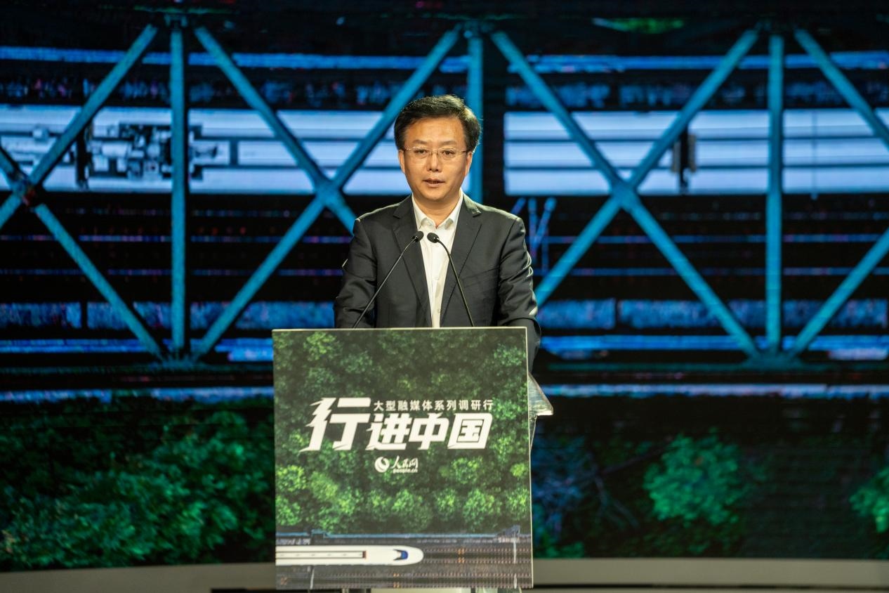 生態(tài)環(huán)境部宣傳教育司司長、新聞發(fā)言人裴曉菲致辭。人民網(wǎng)記者 許崢攝
