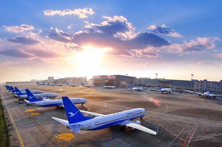 這是如今廈門航空的機(jī)隊(duì)照片。（廈門航空有限公司供圖）