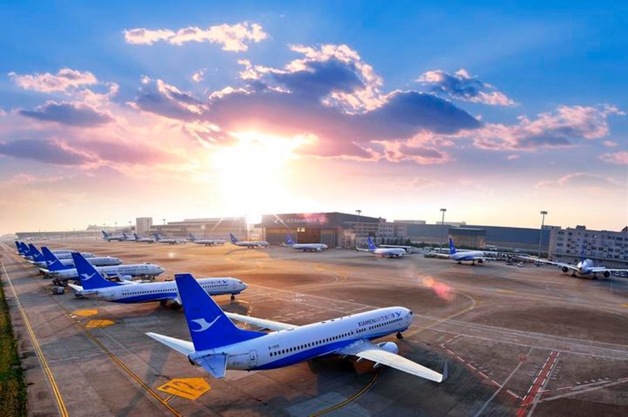 這是如今廈門航空的機隊照片。（廈門航空有限公司供圖）