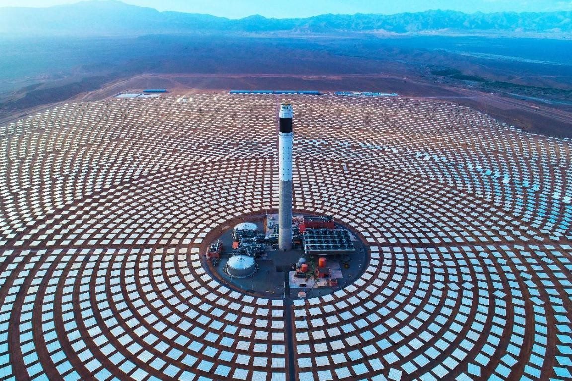 努奧三期光熱電站一景。山東電建三公司供圖